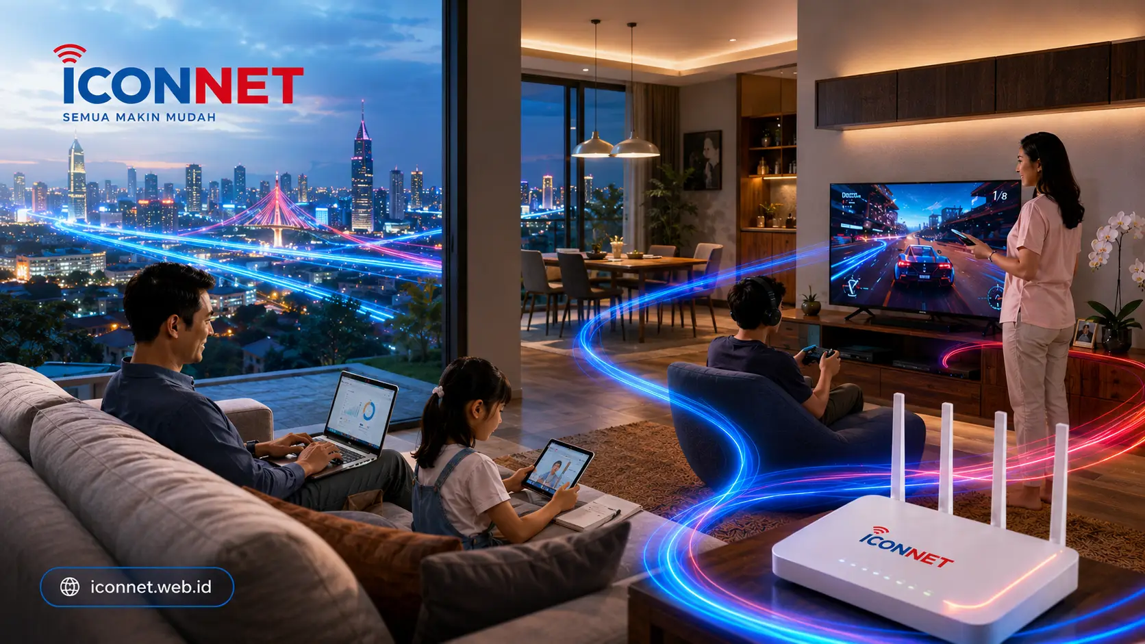 Paket internet ICONNET di Pekanbaru dengan koneksi fiber optic cepat dan stabil